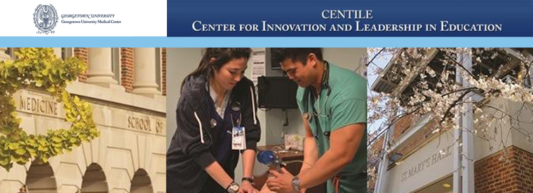 CENTILE Georgetown banner with medical school images and cherry blossoms