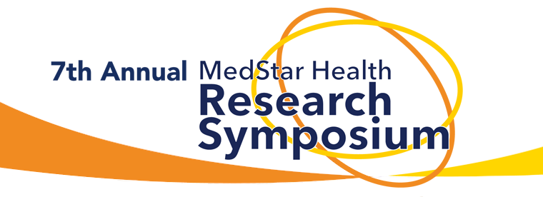Banner for 7th Annual MedStar Health Research Symposium with orange circular design